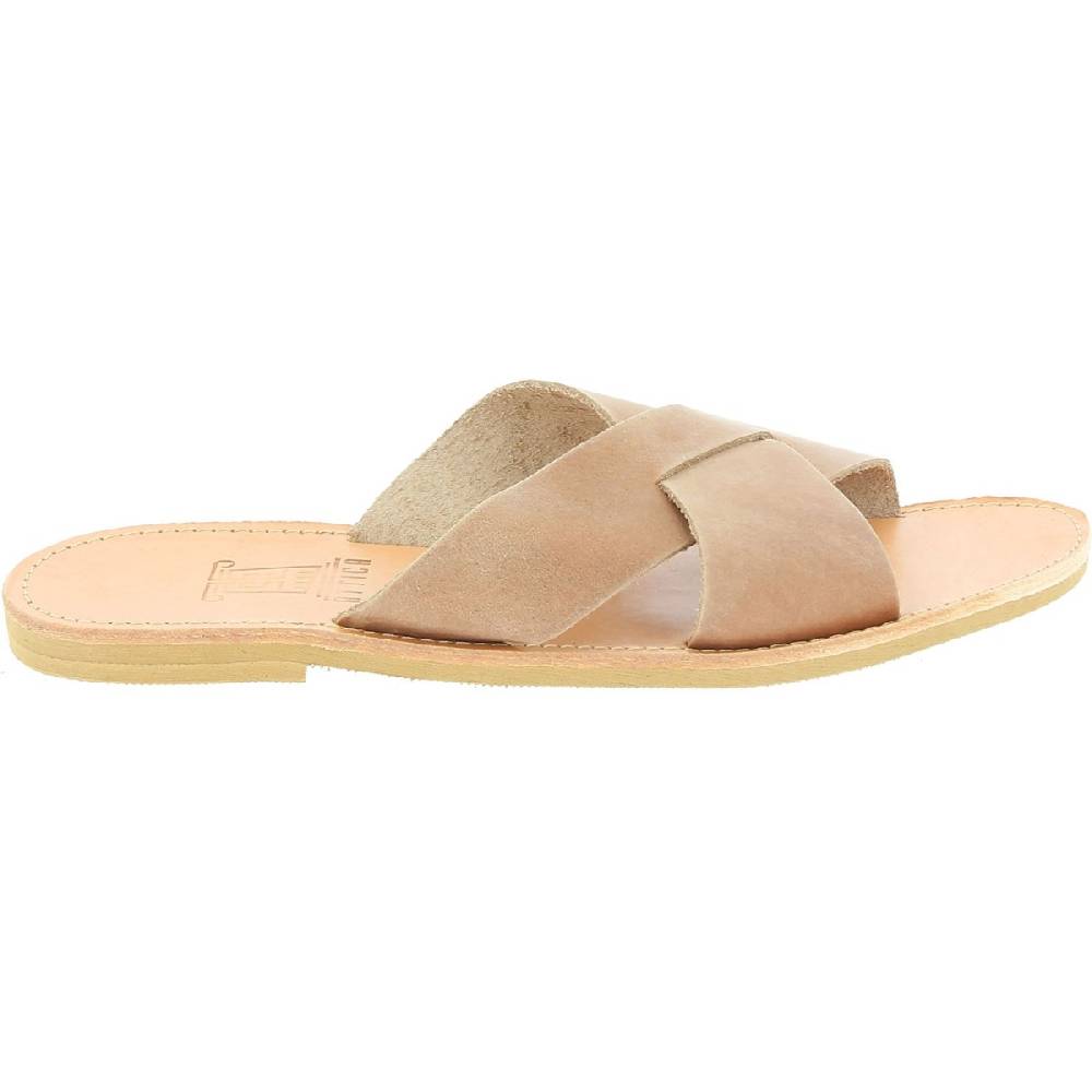 Lartigiano Del Cuoio Sandali uomo in nubuck marrone chiaro fatti a mano in Grecia Acquista Ora