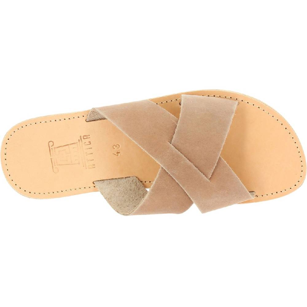 Lartigiano Del Cuoio Sandali uomo in nubuck marrone chiaro fatti a mano in Grecia Acquista Ora