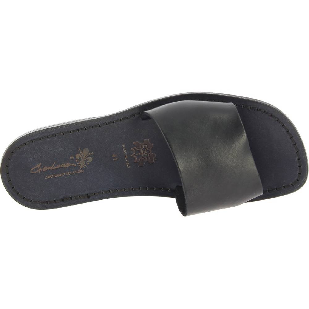 Lartigiano Del Cuoio Ciabatte da uomo in pelle di vitello nero artigianali Shopping Online