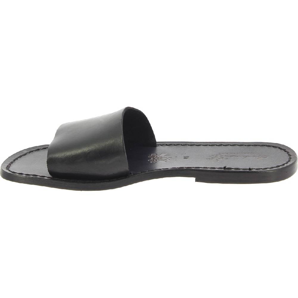Lartigiano Del Cuoio Ciabatte da uomo in pelle di vitello nero artigianali Shopping Online