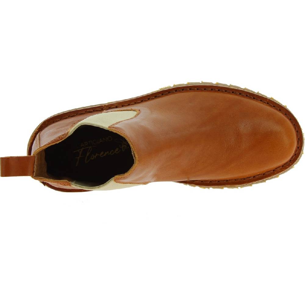 Lartigiano Del Cuoio Stivaletto beatles donna in pelle marrone e suola Vibram Prezzo Ridotto