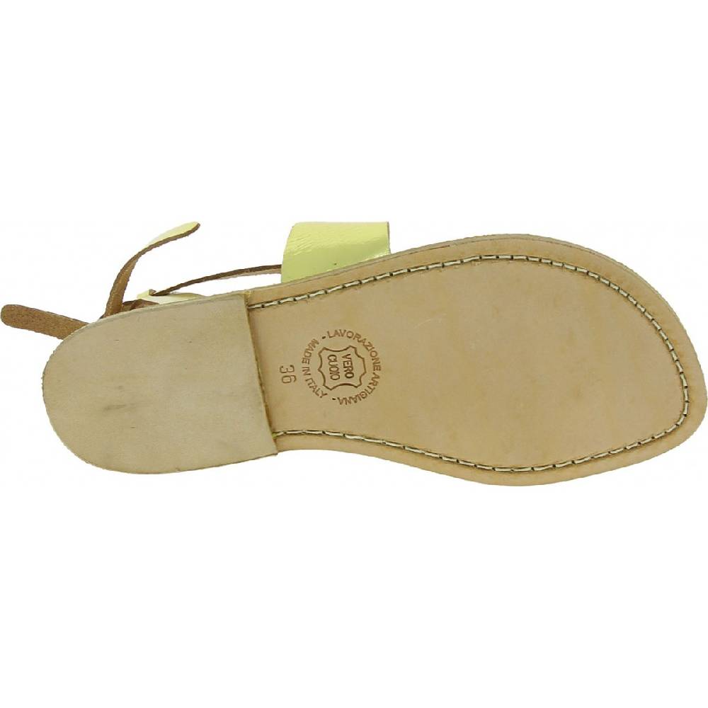 Lartigiano Del Cuoio Sandali donna fatti a mano in pelle laminata colore oro Offerte