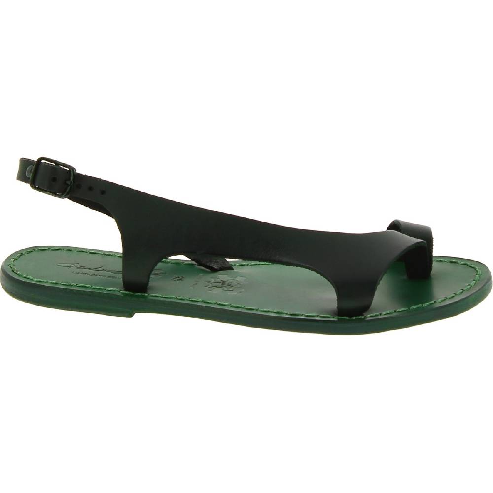 Lartigiano Del Cuoio Sandali infradito da donna artigianali in pelle verde Vendite Flash
