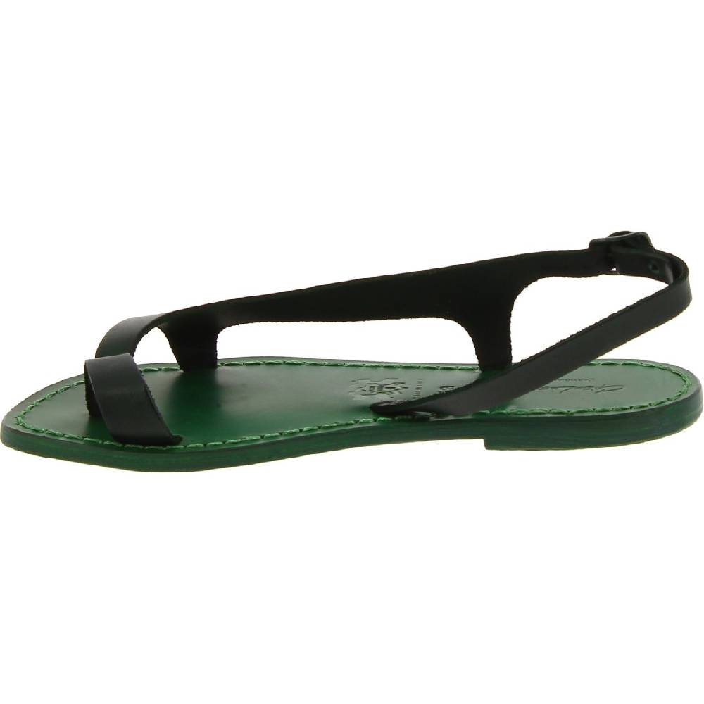 Lartigiano Del Cuoio Sandali infradito da donna artigianali in pelle verde Vendite Flash