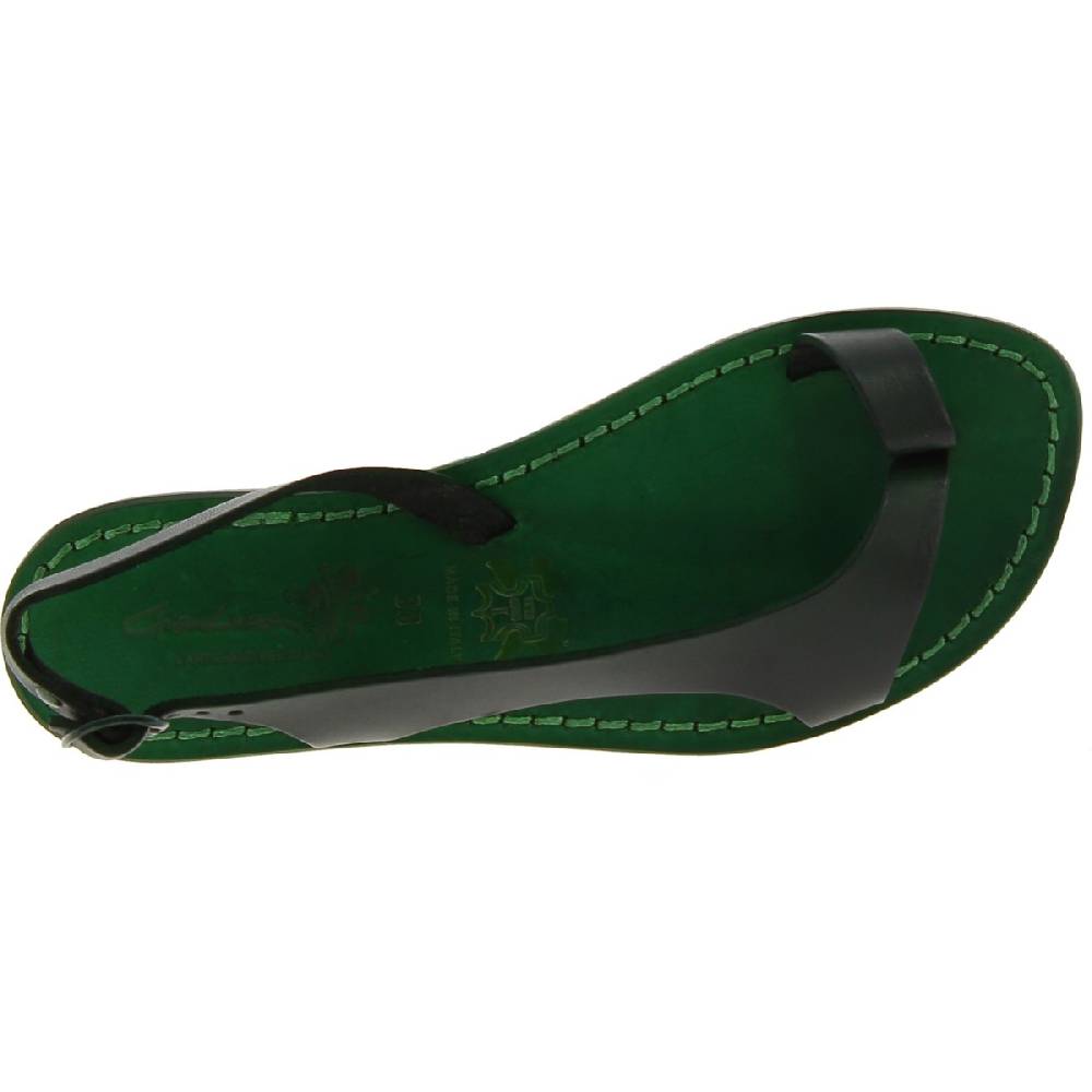 Lartigiano Del Cuoio Sandali infradito da donna artigianali in pelle verde Vendite Flash