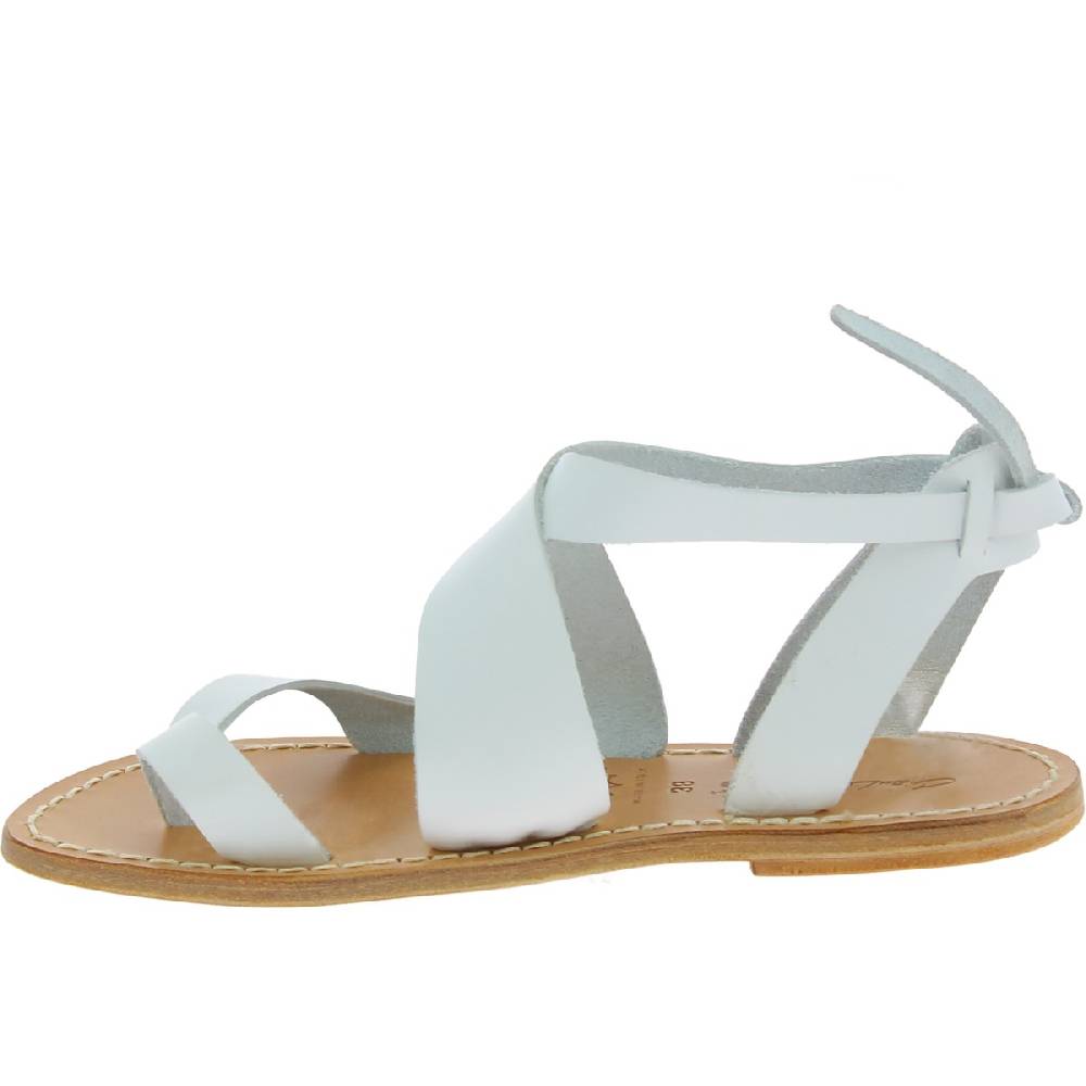Lartigiano Del Cuoio Sandali donna fatti a mano in pelle colore bianco Negozio