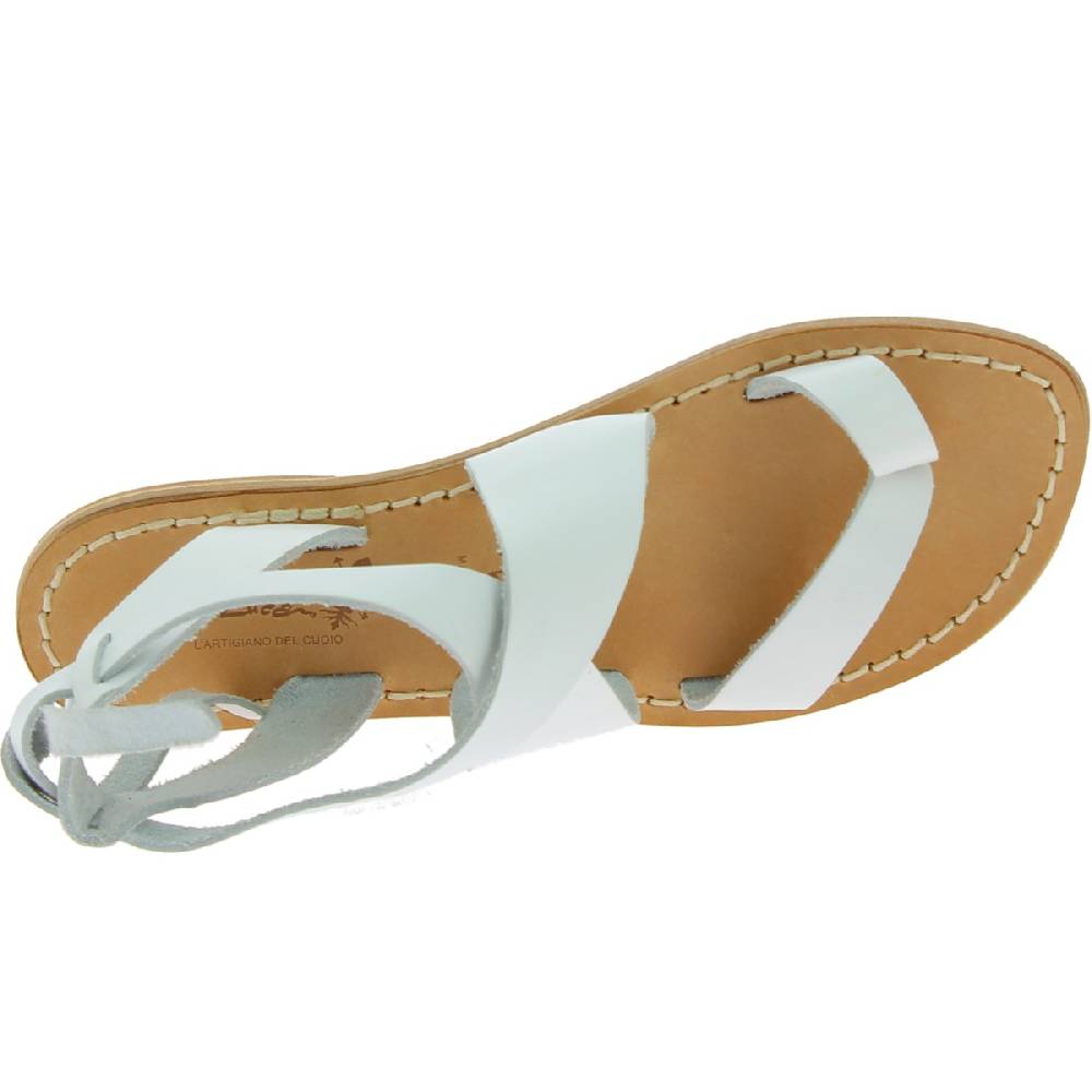 Lartigiano Del Cuoio Sandali donna fatti a mano in pelle colore bianco Negozio