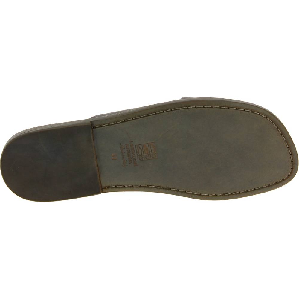 Lartigiano Del Cuoio Ciabatte uomo in pelle color fango realizzate a mano in Italia Italy