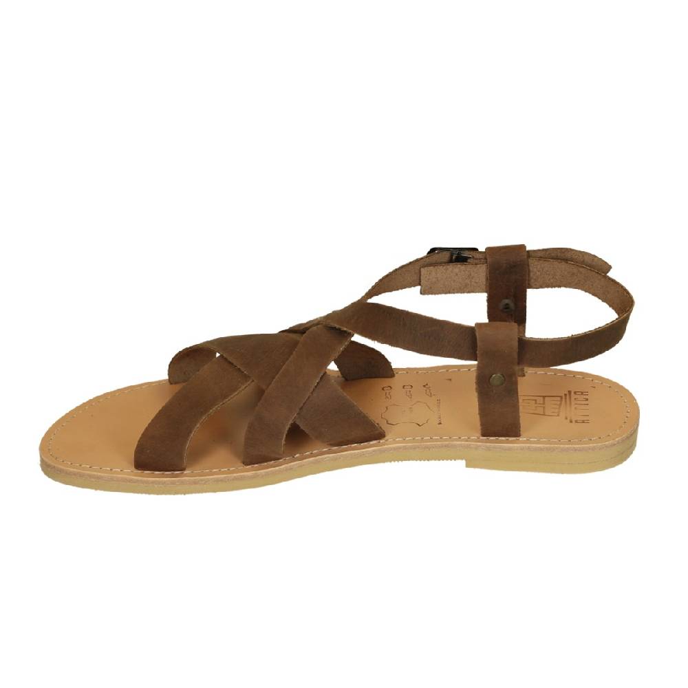 Lartigiano Del Cuoio Sandali infradito da uomo in pelle nabuk marrone fatti a mano Promozione