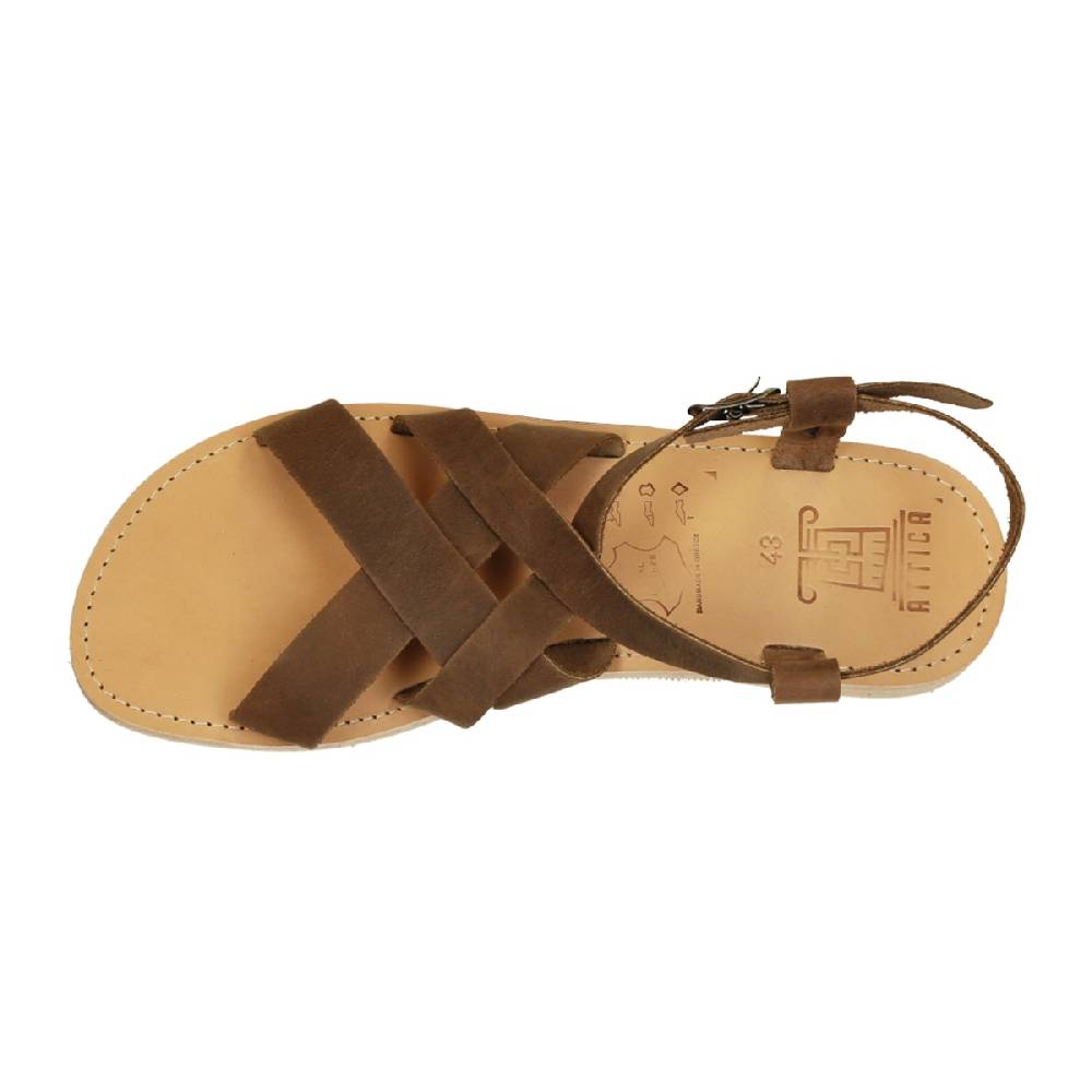 Lartigiano Del Cuoio Sandali infradito da uomo in pelle nabuk marrone fatti a mano Promozione