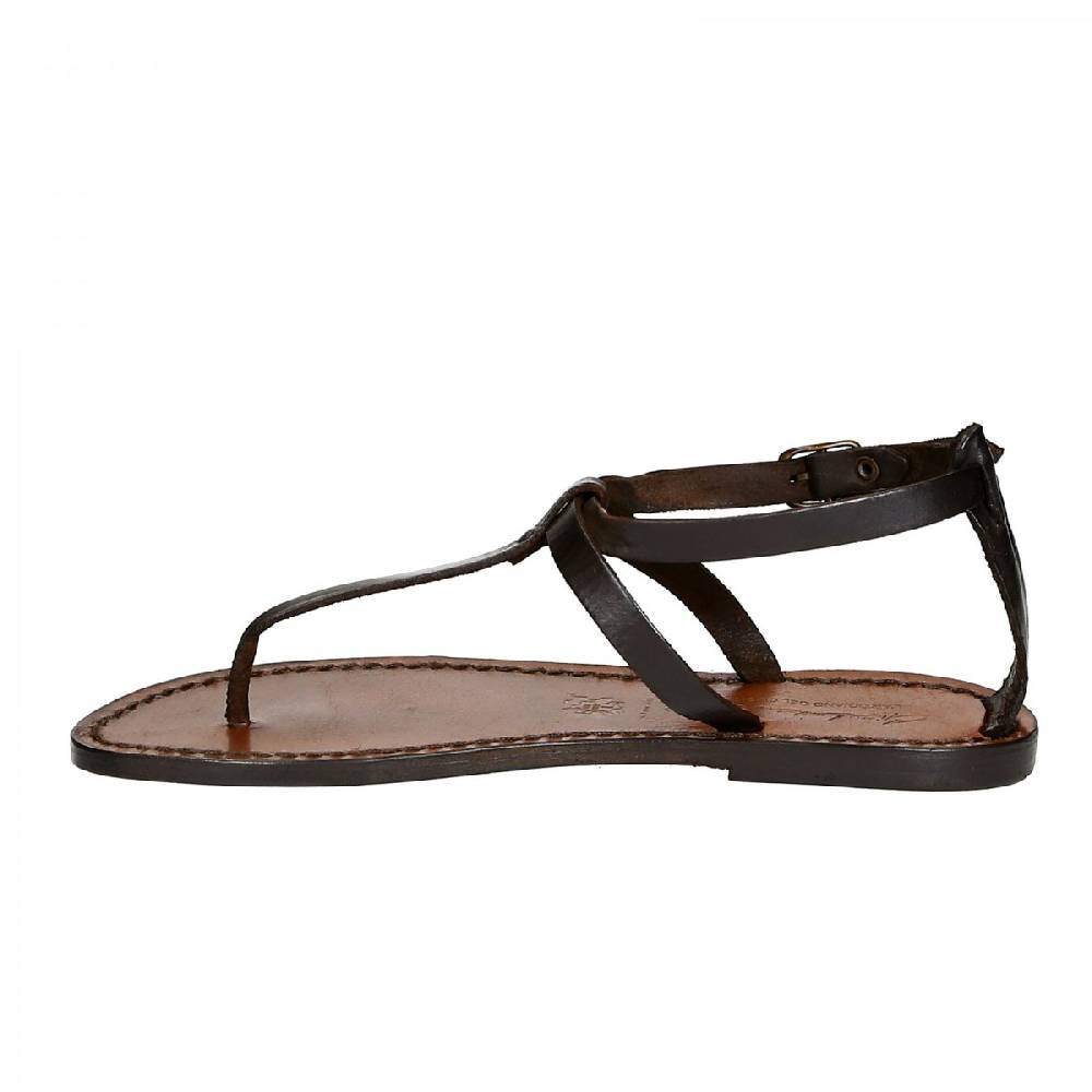 Lartigiano Del Cuoio Sandali infradito donna fatti a mano in pelle colore testa di moro Shopping Online