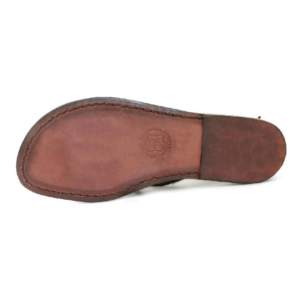 Lartigiano Del Cuoio Scarpe alla schiava artigianali in pelle marrone Prezzo Ridotto