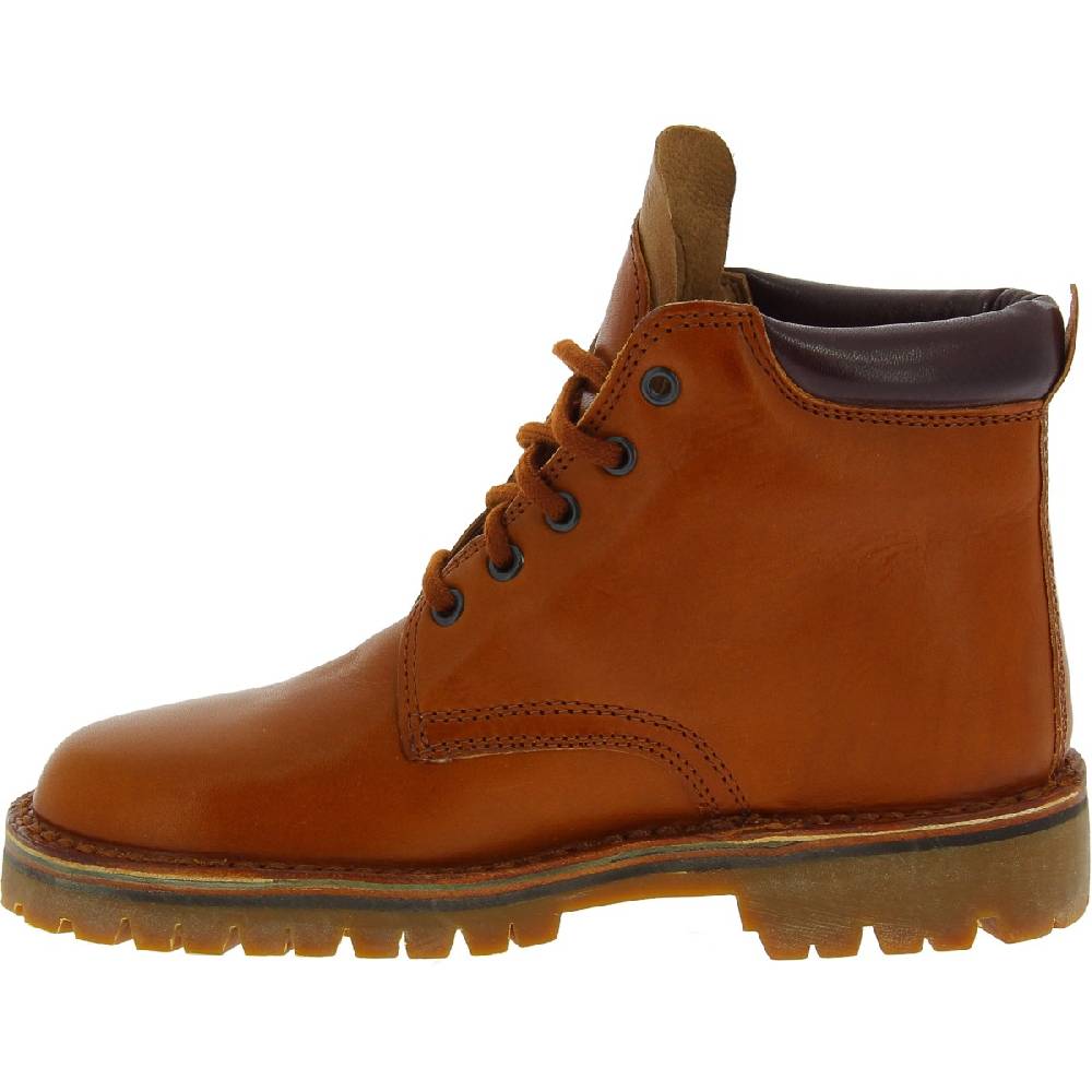 Lartigiano Del Cuoio Stivaletti donna artigianali in pelle marrone e suola Vibram Presa