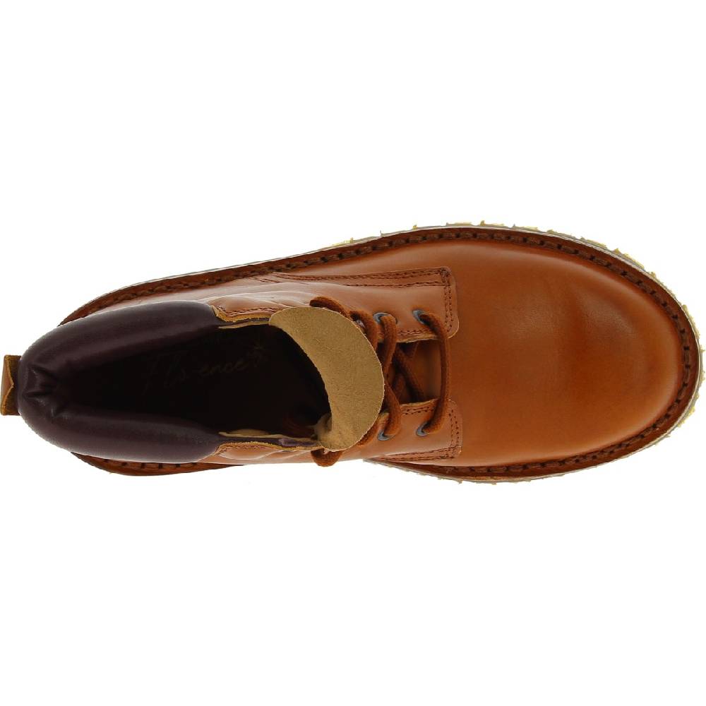 Lartigiano Del Cuoio Stivaletti donna artigianali in pelle marrone e suola Vibram Presa
