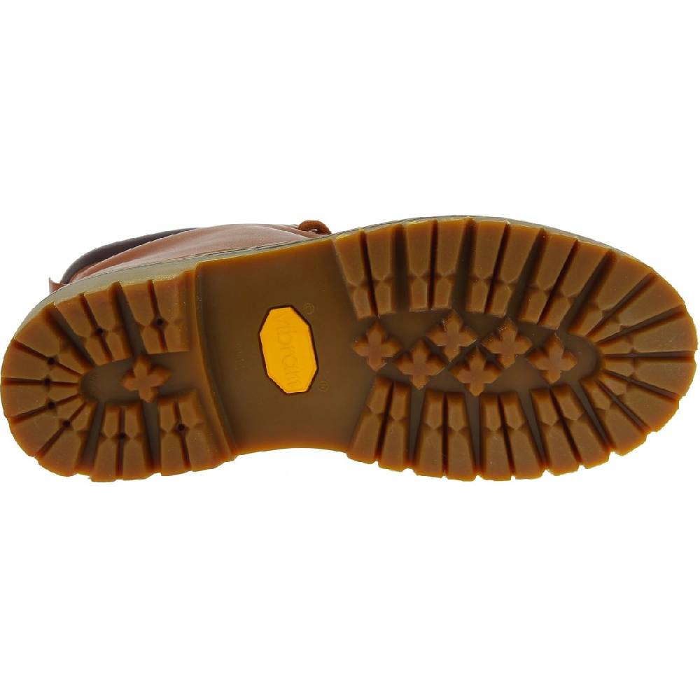 Lartigiano Del Cuoio Stivaletti donna artigianali in pelle marrone e suola Vibram Presa