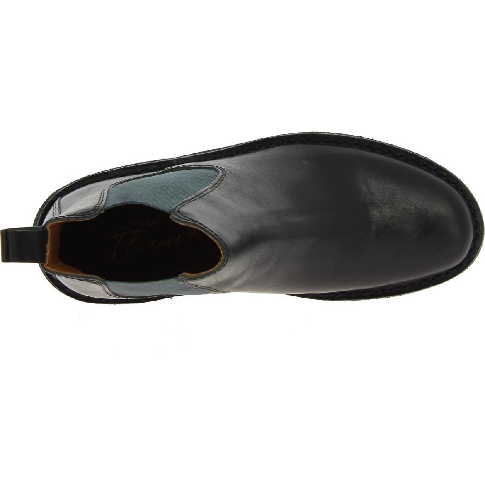 Lartigiano Del Cuoio Stivaletti chelsea donna in pelle nera e suola in para artigianali Offerta