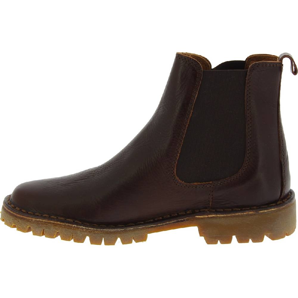 Lartigiano Del Cuoio Stivaletto beatles donna in pelle marrone scuro e suola Vibram Saldi