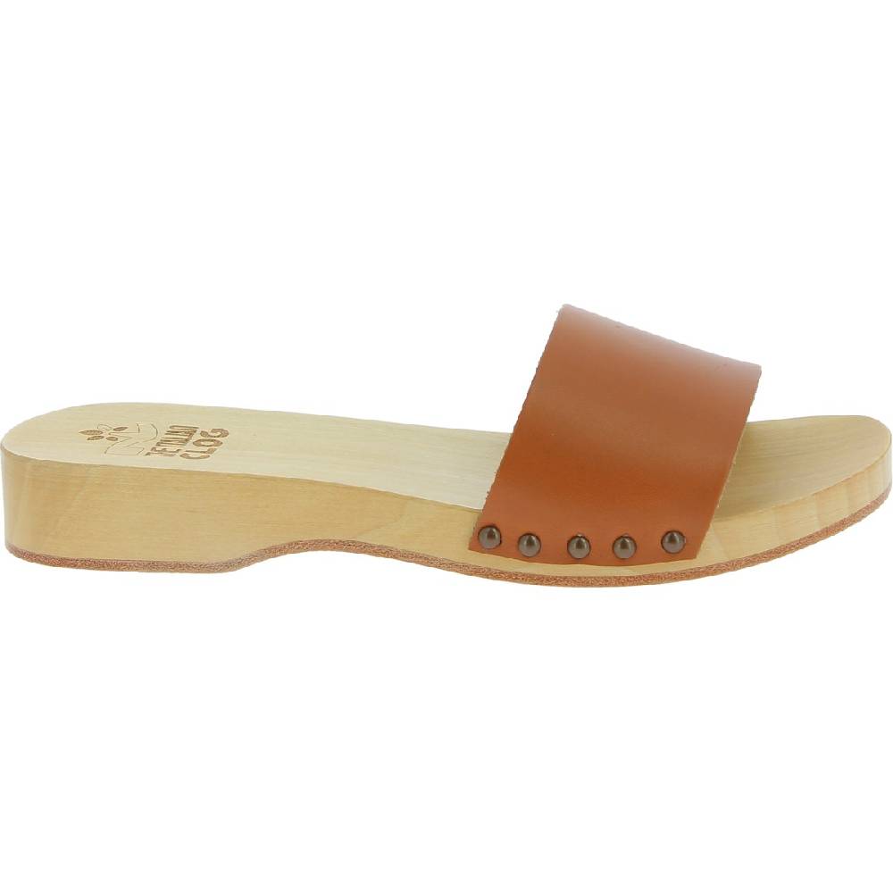 Lartigiano Del Cuoio Zoccoli in legno da uomo con fascia in pelle color cuoio Offerte