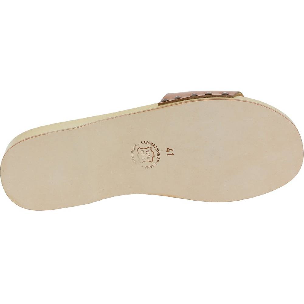Lartigiano Del Cuoio Zoccoli in legno da uomo con fascia in pelle color cuoio Offerte