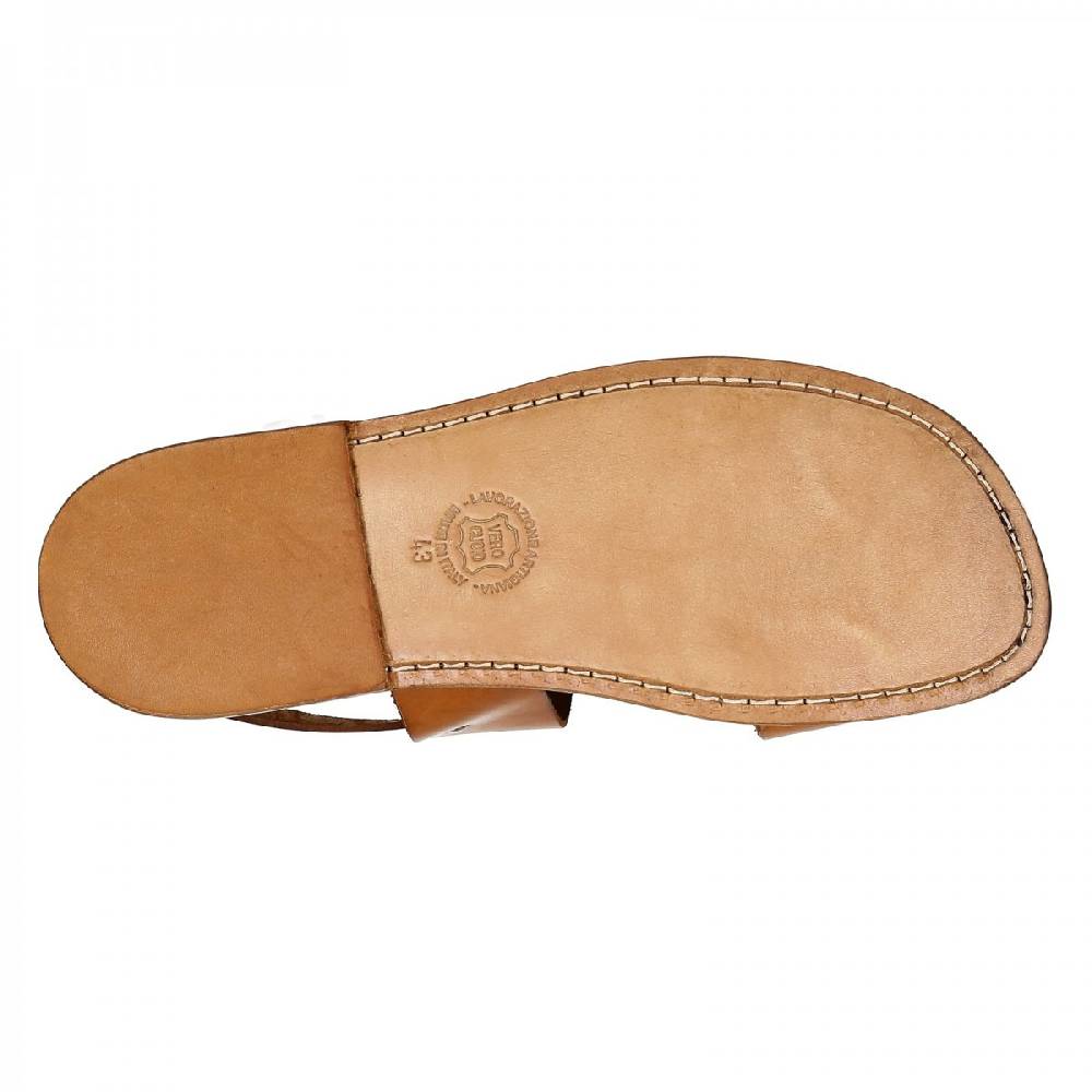 Lartigiano Del Cuoio Sandali uomo fatti a mano in pelle color cuoio antico Vendite Flash