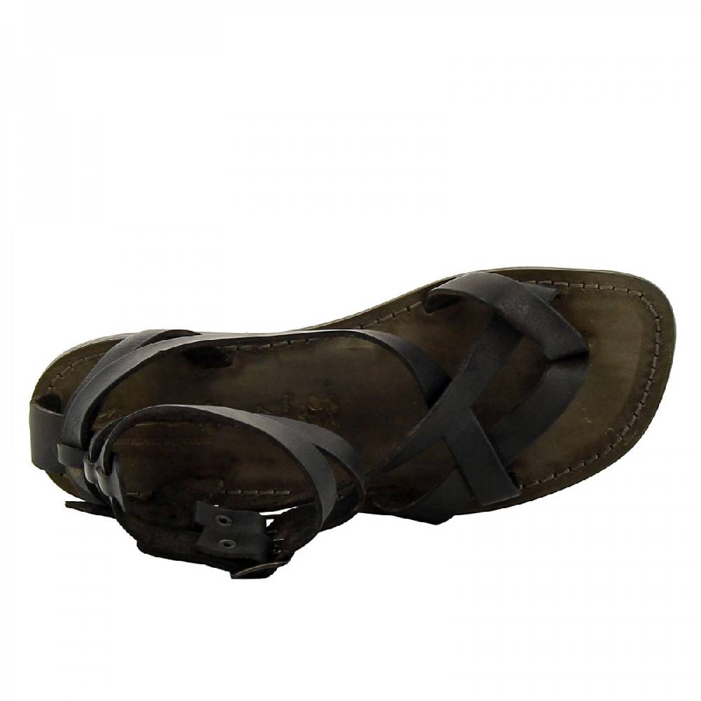 Lartigiano Del Cuoio Sandalo gladiatore uomo in pelle nero Nuova