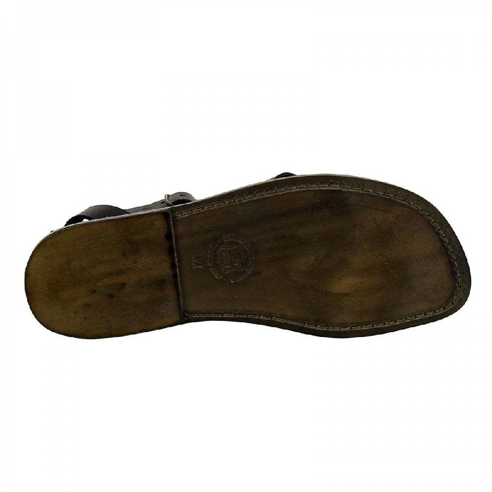Lartigiano Del Cuoio Sandalo gladiatore uomo in pelle nero Nuova