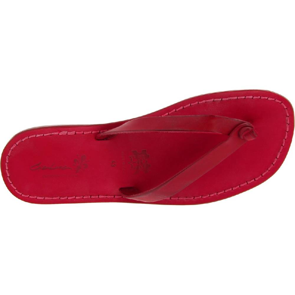 Lartigiano Del Cuoio Ciabatte a infradito uomo in pelle rosso artigianali Moda