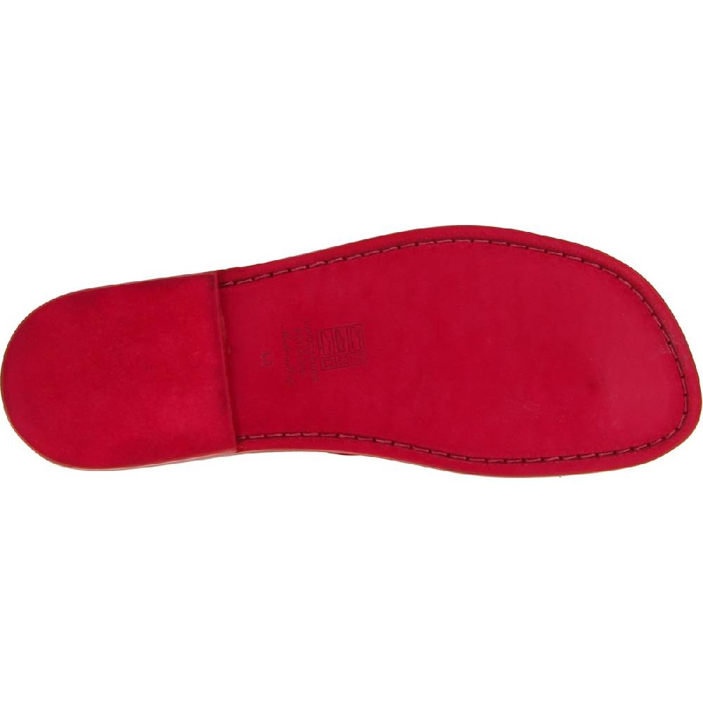 Lartigiano Del Cuoio Ciabatte a infradito uomo in pelle rosso artigianali Moda