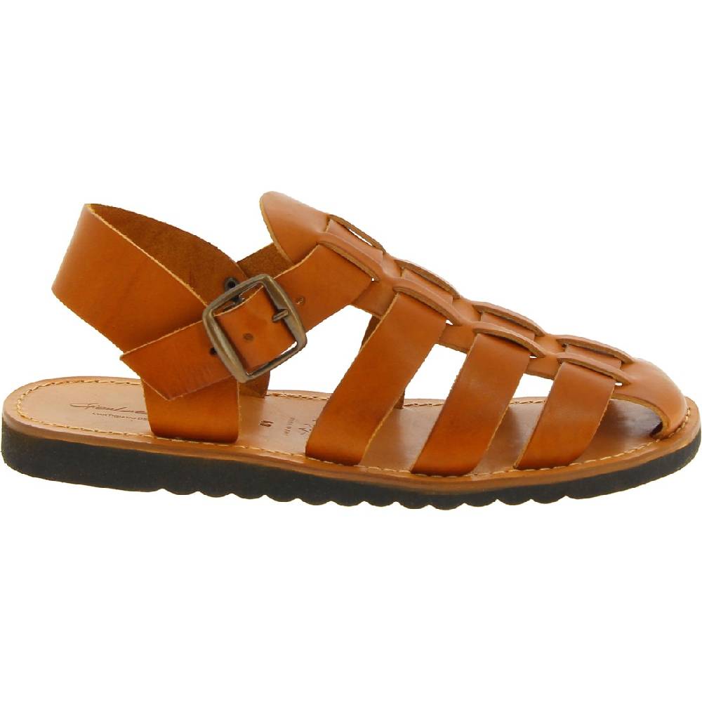 Lartigiano Del Cuoio Sandali frate uomo in pelle color cuoio fatti a mano 2025