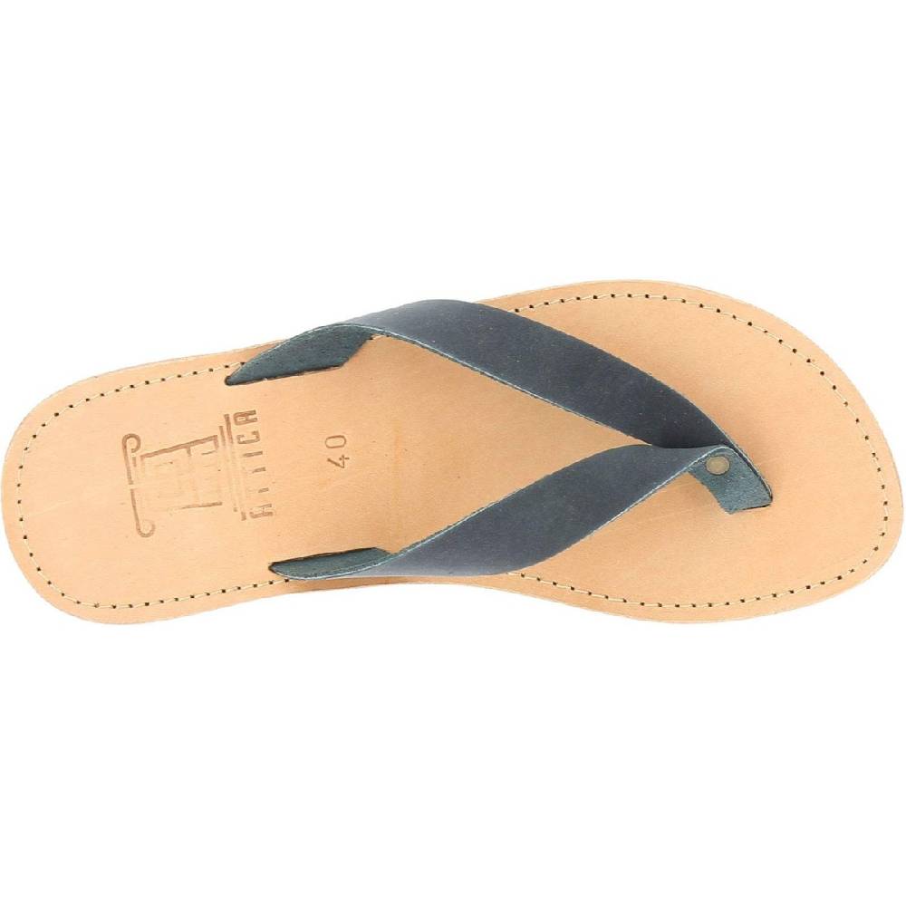 Lartigiano Del Cuoio Sandali infradito slip-on da uomo in pelle nabuk nera fatti a mano Italy