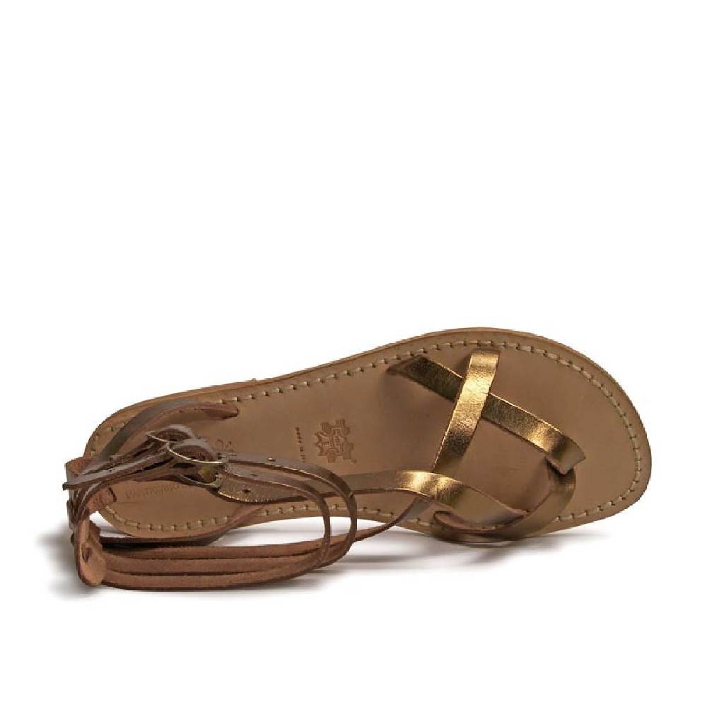 Lartigiano Del Cuoio Sandali gladiatore fatti a mano in pelle laminata bronzo Shopping Online