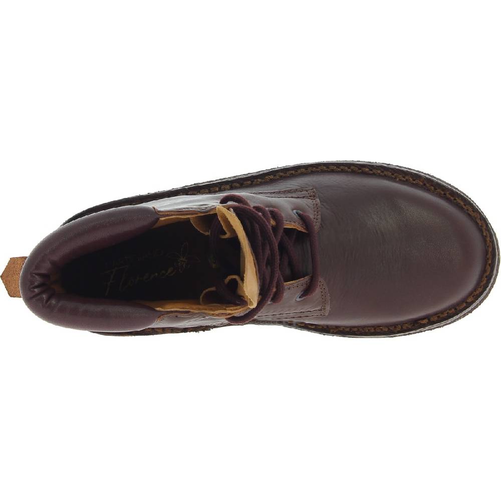 Lartigiano Del Cuoio Stivaletti donna artigianali in pelle marrone scuro conciata al vegetale Sconto