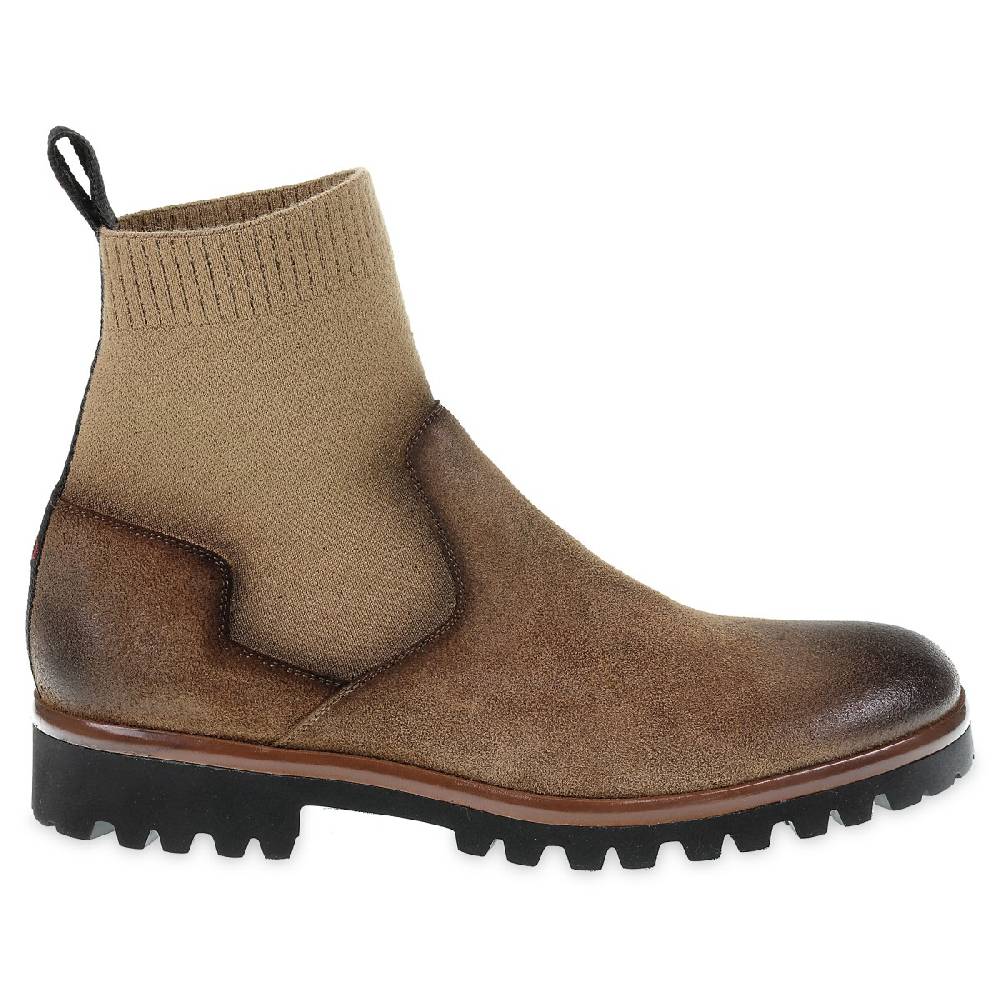 Lartigiano Del Cuoio Chelsea in camoscio marrone ingrassato e cashmere - Fratelli Borgioli Hotsell