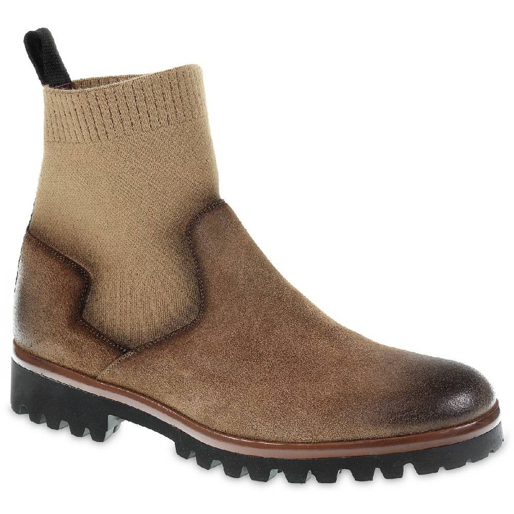 Lartigiano Del Cuoio Chelsea in camoscio marrone ingrassato e cashmere - Fratelli Borgioli Hotsell