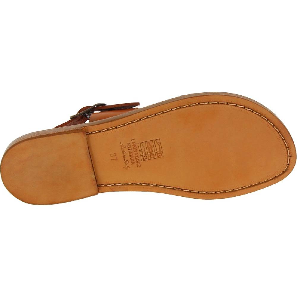 Lartigiano Del Cuoio Sandali francescani donna artigianali in pelle color cuoio Vendita Economica