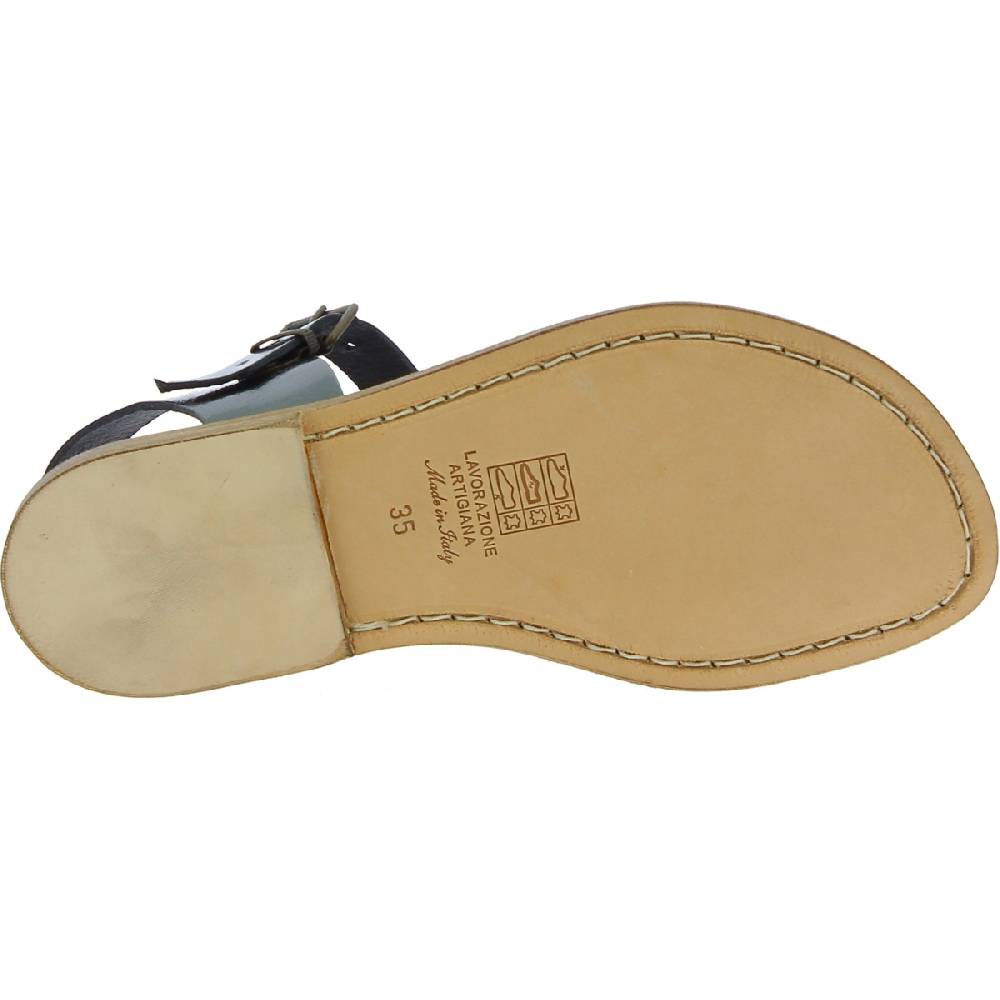Lartigiano Del Cuoio Sandali da donna in pelle color titanio fatti a mano in Italia I Più Venduti