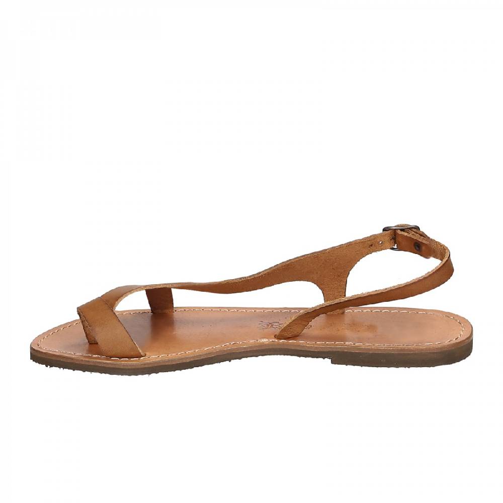 Lartigiano Del Cuoio Sandali infradito artigianali da donna in pelle color cuoio Vendite Flash