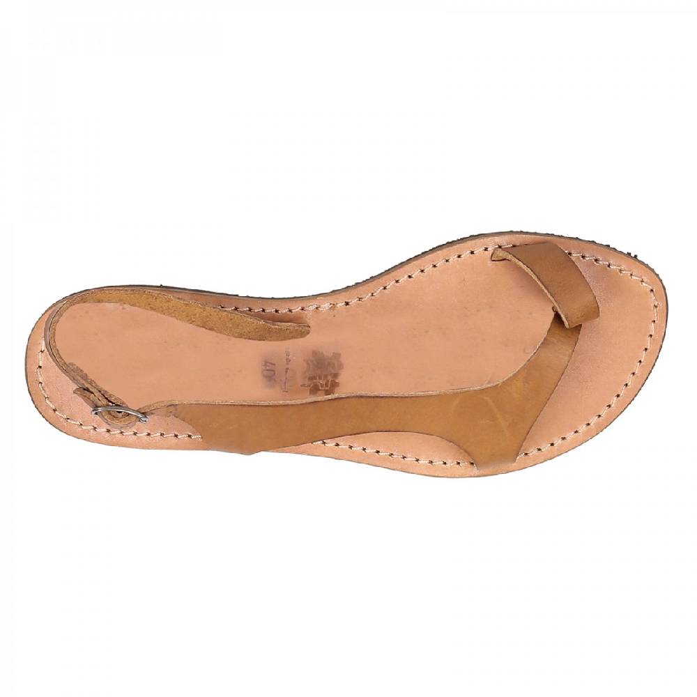 Lartigiano Del Cuoio Sandali infradito artigianali da donna in pelle color cuoio Vendite Flash