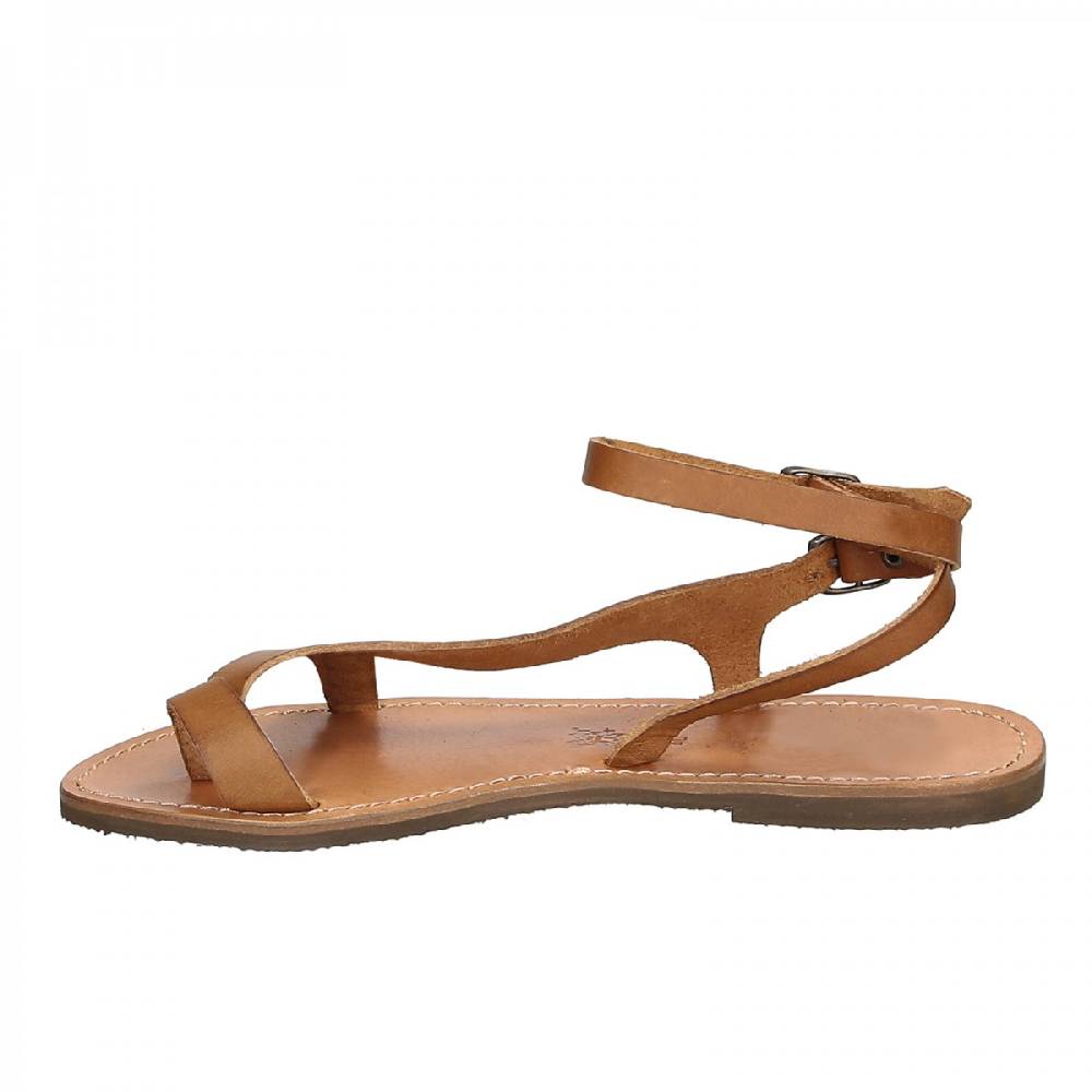 Lartigiano Del Cuoio Sandali infradito artigianali da donna in pelle color cuoio Vendite Flash