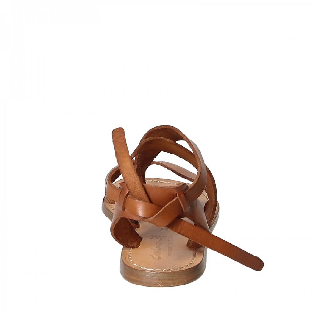 Lartigiano Del Cuoio Sandali donna fatti a mano in pelle colore cuoio Moda