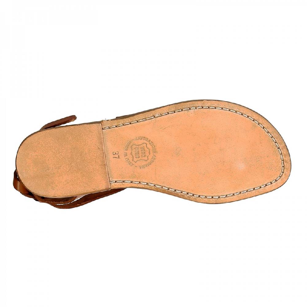 Lartigiano Del Cuoio Sandali donna fatti a mano in pelle colore cuoio Moda