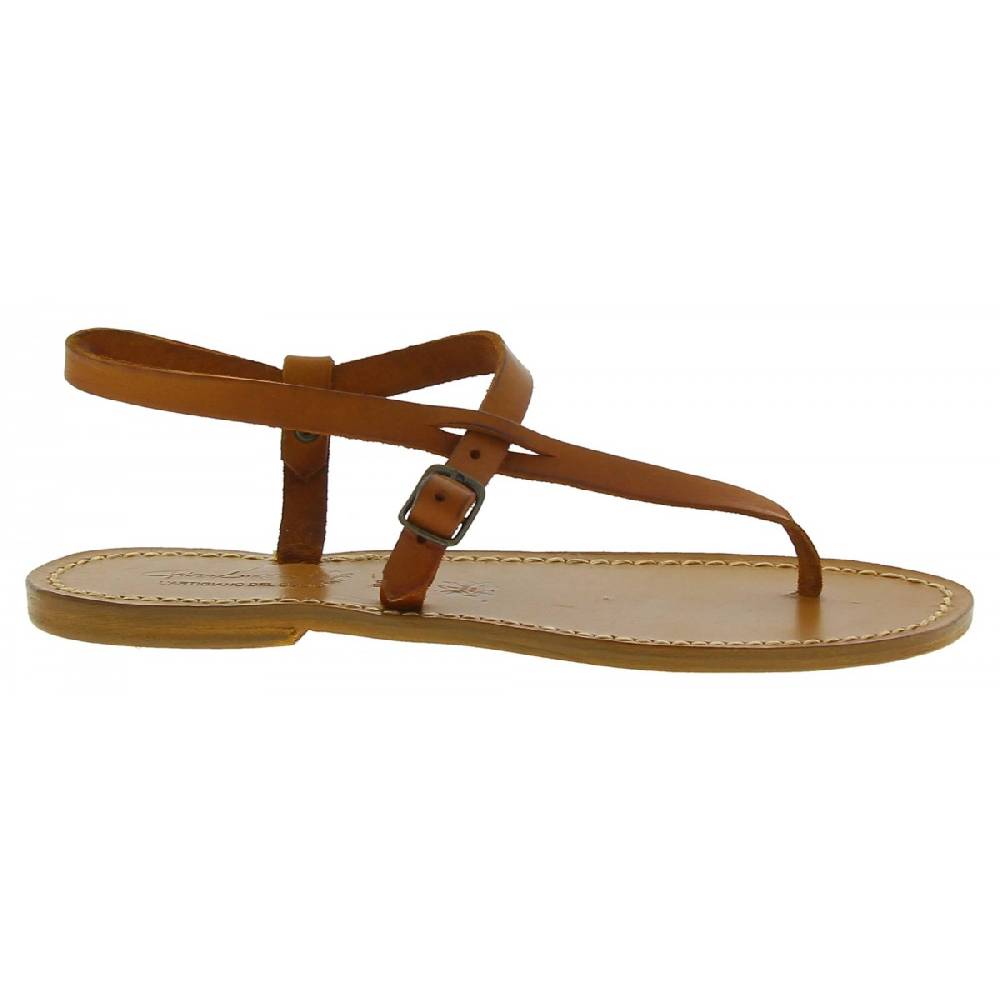 Lartigiano Del Cuoio Sandali infradito artigianali da donna in pelle color cuoio 2025