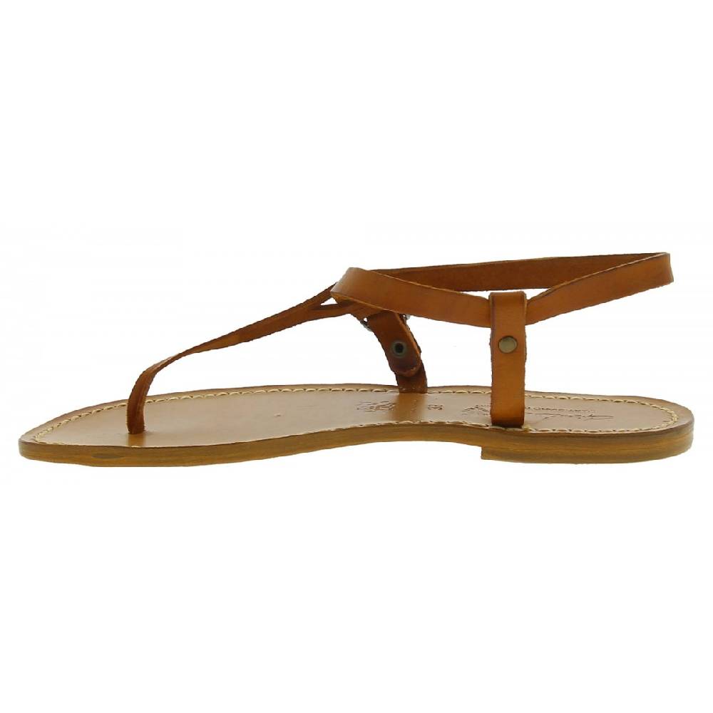 Lartigiano Del Cuoio Sandali infradito artigianali da donna in pelle color cuoio 2025