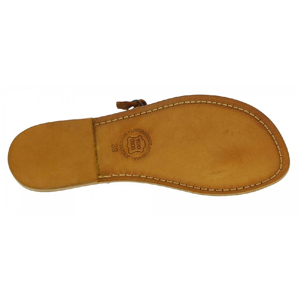 Lartigiano Del Cuoio Sandali infradito artigianali da donna in pelle color cuoio 2025