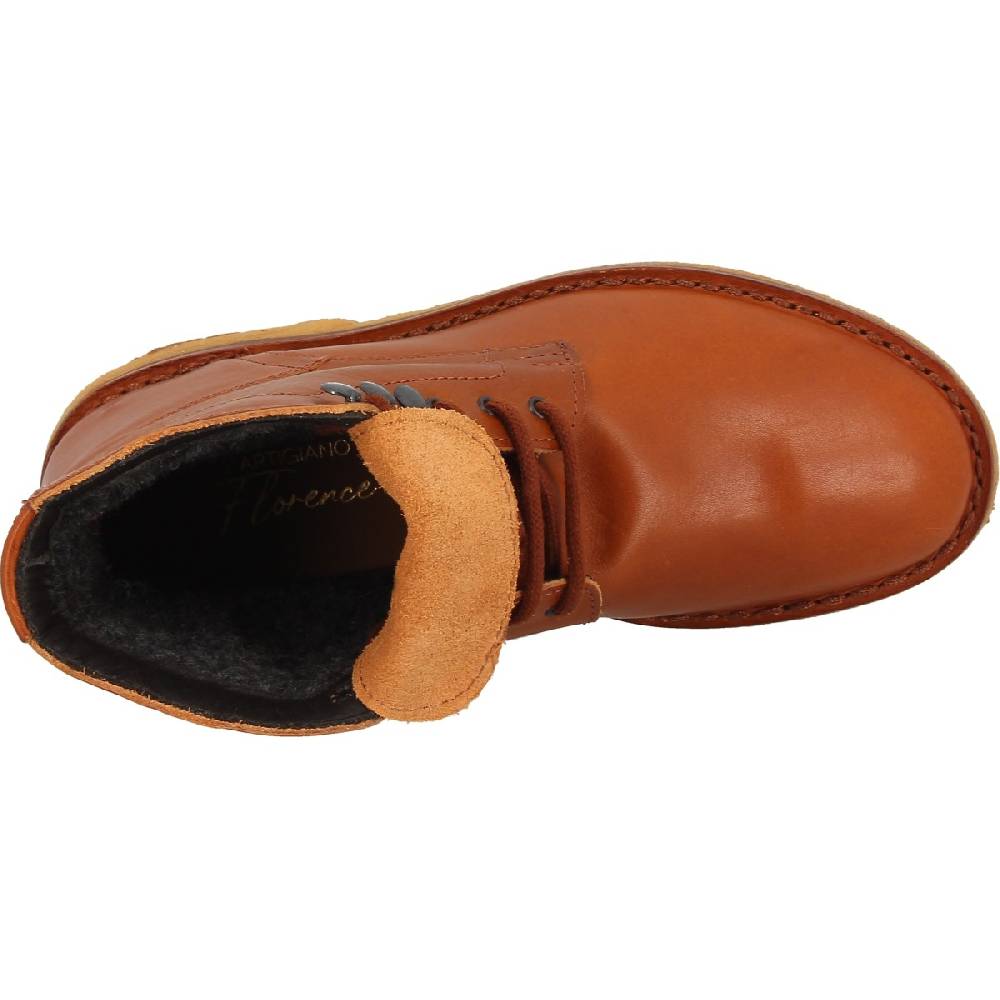 Lartigiano Del Cuoio Stivaletti da donna in pelle marrone con fodera invernale Outlet