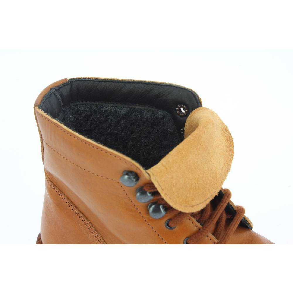 Lartigiano Del Cuoio Stivaletti da donna in pelle marrone con fodera invernale Outlet