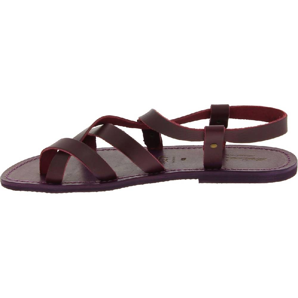 Lartigiano Del Cuoio Sandali uomo in cuoio artigianali in pelle color viola Offerte