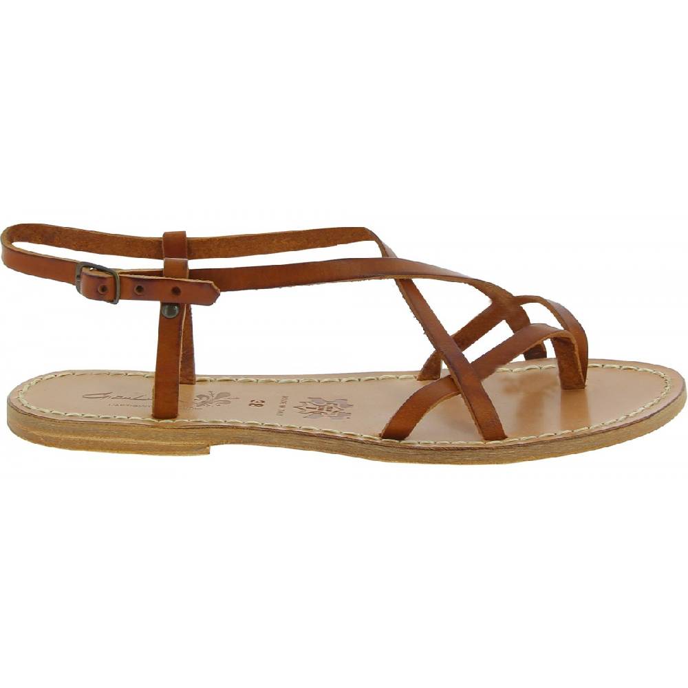 Lartigiano Del Cuoio Sandali da donna in pelle color cuoio fatti a mano Italia