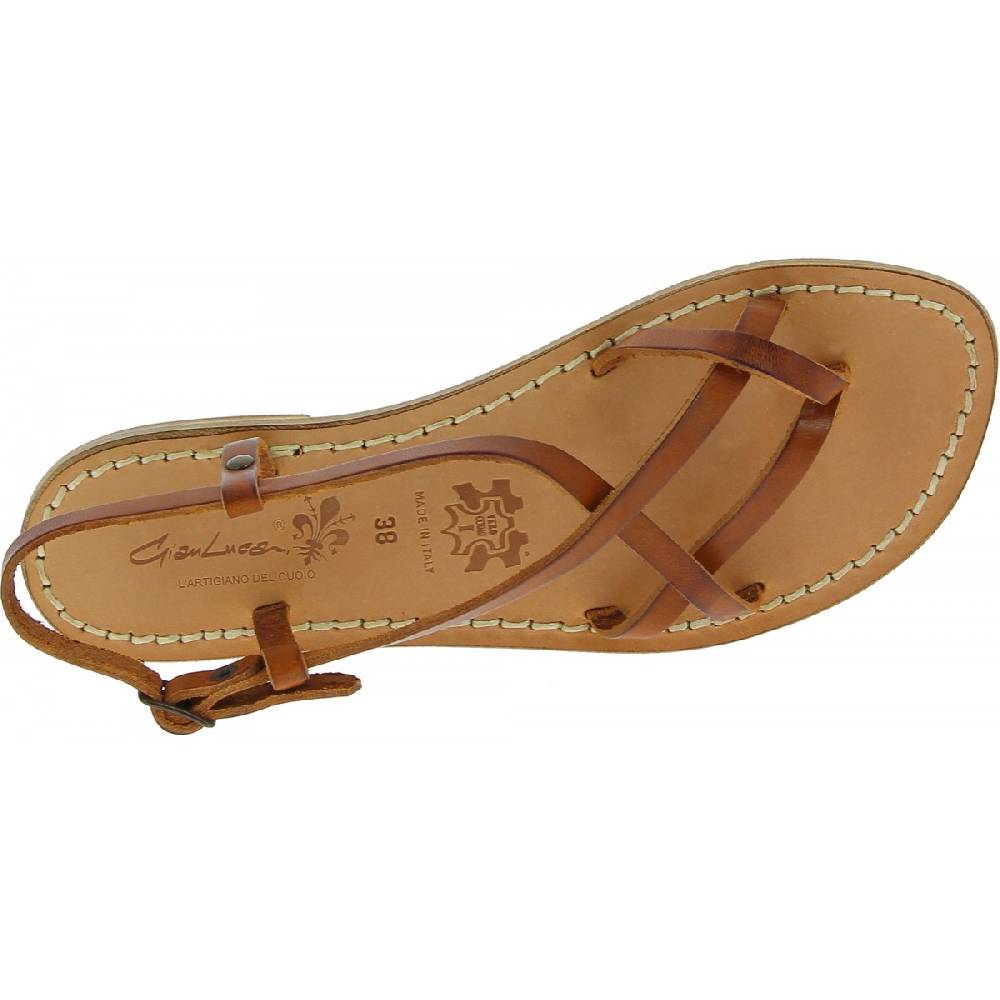 Lartigiano Del Cuoio Sandali da donna in pelle color cuoio fatti a mano Italia
