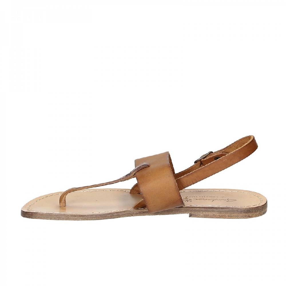 Lartigiano Del Cuoio Sandali infradito donna in pelle marrone Spedizione Gratuita